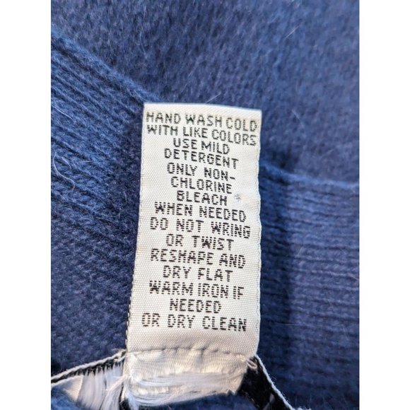 Carole Little Blue Lambswool and Angora Blend Cardigan Office Capsule Wear sz S - Picture 6 of 7